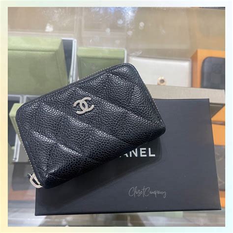 chanel money holder|Chanel zipped card holder.